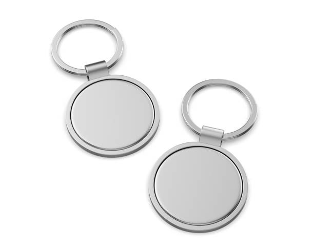 istock Blank Metal, Key Ring, Silver, Cut Out, Luggage Tag. 2161156878