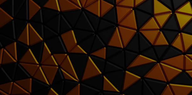 istock Illustration of Gold and Black Triangle Geometric Abstract 2161157011