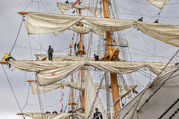 Helsinki, Finland - July 4. 2024: The Tall Ships Races 2024 Helsinki. Guays