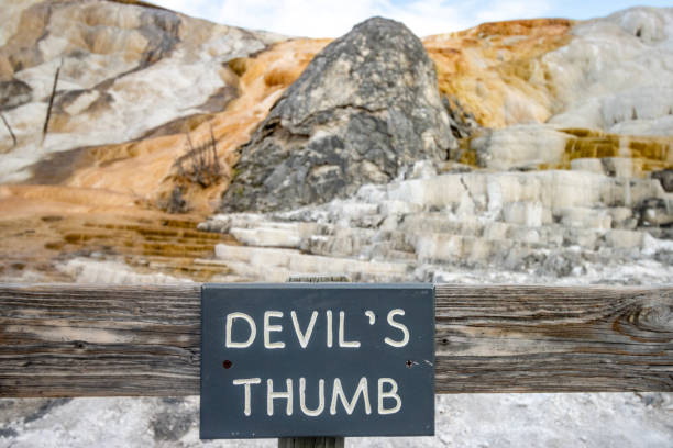 istock Devil's Thumb at Palette Spring Terrace in Mammoth Hot Springs at Yellowstone National Park, Wyoming 2161162410