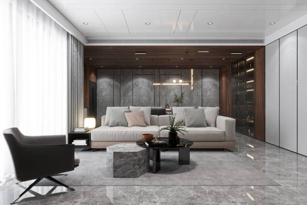 istock White Classy Interior with Simple Style couch and Pillows, Sunlight In the living room 2161170434
