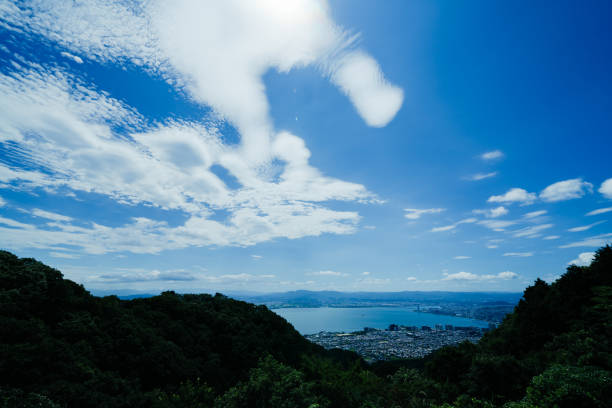 Lake Biwa seen from Yumemigaoka Observation Deck
