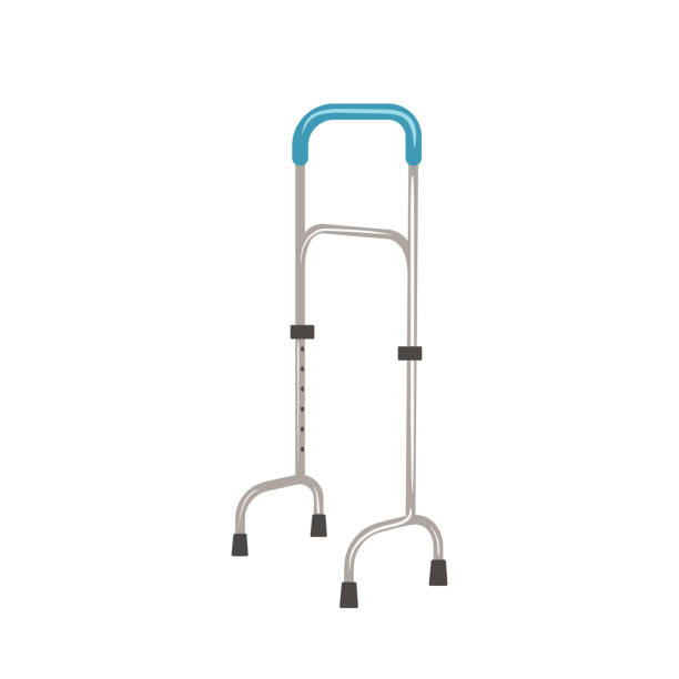 istock Metal walking frame rehabilitation equipment movement instrument isolated vector illustration 2161173616