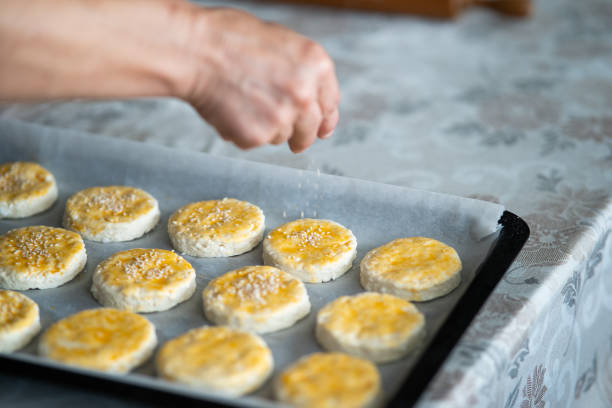 istock Homemade savory scone with cheese and eggs. 2161174562