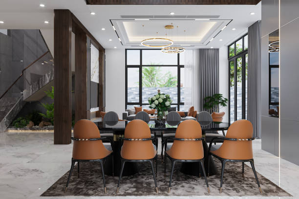 istock Duplex residence interior with modern and luxury furniture. 3D rendering 2161174972
