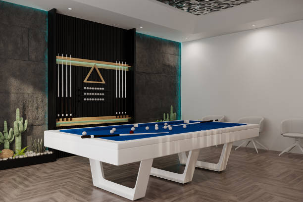 istock Home billiard interior into a modern apartment. 3d rendering 2161175890