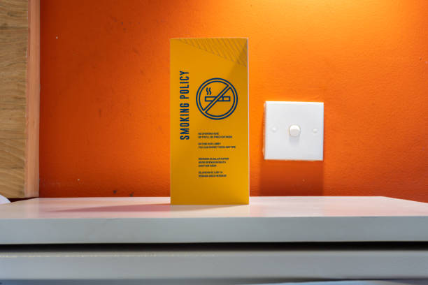 istock No smoking sign in hotel room 2161180251