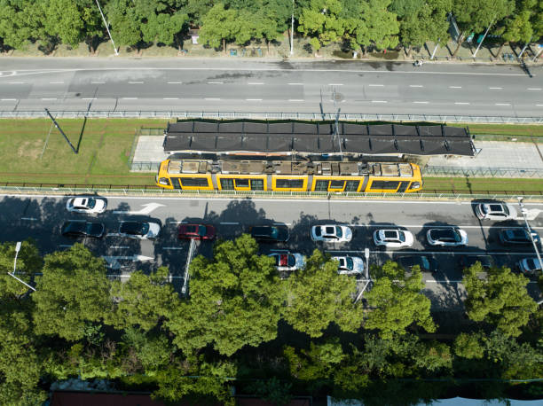 istock Urban public transportation electric rail bus 2161181522