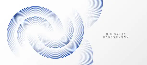 Abstract white background with blue circle lines. Abstract white background with blue circle lines.