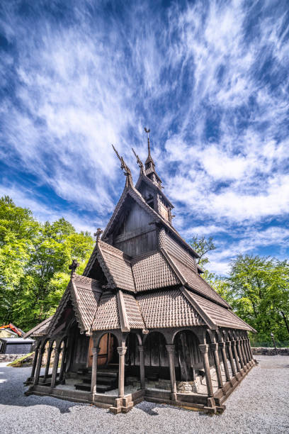 Fantoft stave church in Paradis, Bergen Norway
