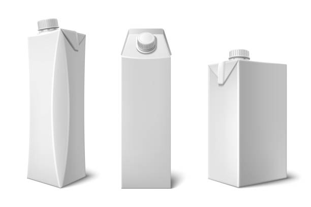 istock Milk or juice carton 3d white blank pack mockup 2161184739