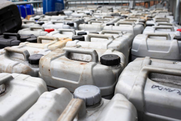 istock Large group of plastic oil cans 2161186526