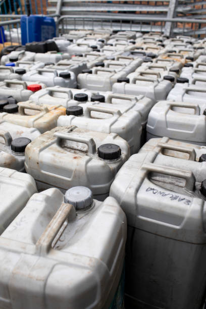 istock Large group of plastic oil cans 2161186539