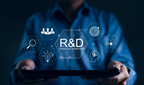istock Research and Development, R and D innovation concept. A person holds a tablet displaying virtual icons representing research and Development R&D, various aspects of scientific and business research. 2161187590