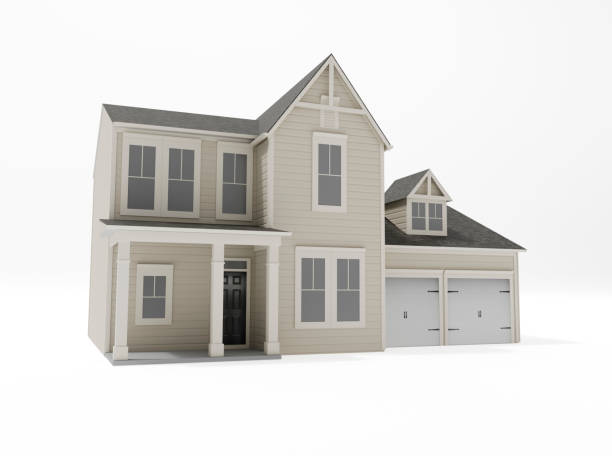 istock 3D Craftsman Style House On White Background 2161188846