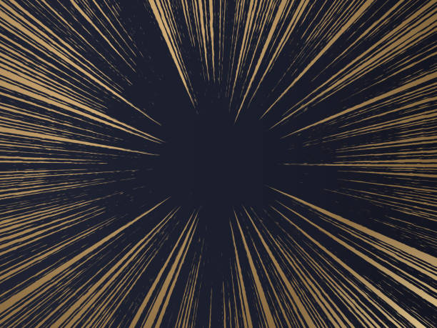 Excitement blast lines out gold black background pattern design.