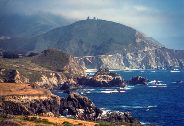 California Big Sur - Distant Bridge & Fog - 1978. Scanned from Kodachrome 25 slide.