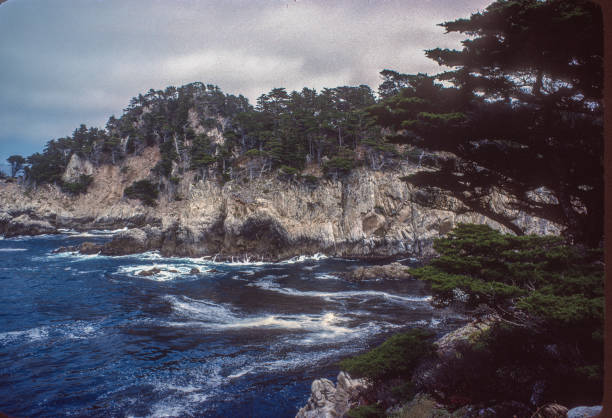 Point Lobos SNR - Steep Bluff at Shore - 1978. Scanned from Kodachrome 25 slide.
