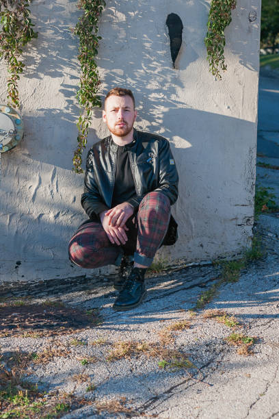 Fashionable man in punk outfit