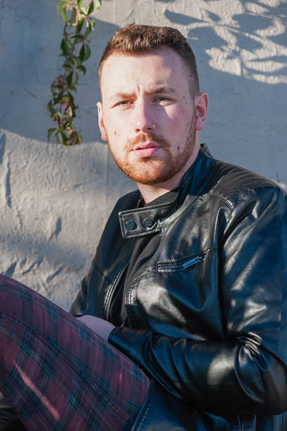 Fashionable man in punk outfit