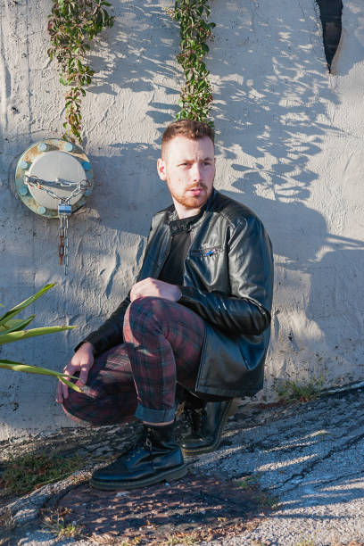 Fashionable man in punk outfit