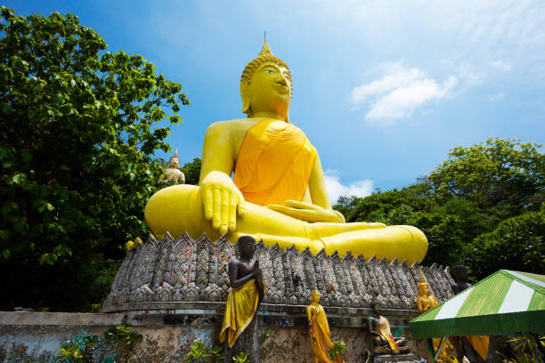 Big buddha statue on Ko Sichang, small island near Siracha in Chonburi. Buddha of Tham Chakkaphong Sangha Monastery