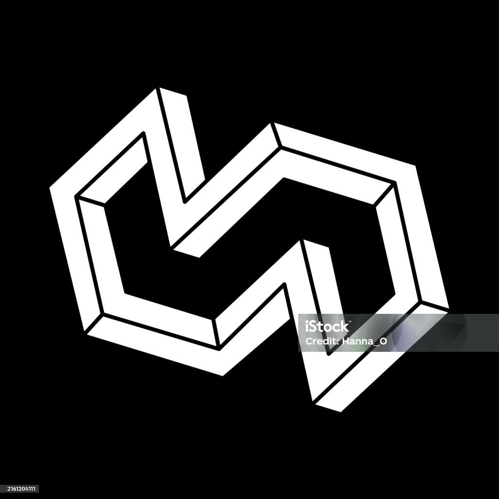 Line Geometric Object Optical Illusion Figure Impossible Object Line Geometric Shapes Stock ...