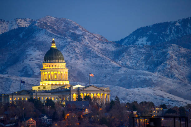 Salt Lake City , Utah at dawn