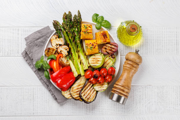 istock Assorted grilled vegetables on a plate, showcasing a colorful and healthy meal 2161205461