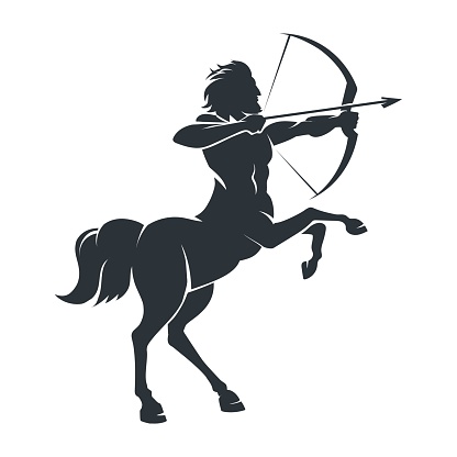 Contour Saurus Mythological Creature Centaurus Silhouette Stock Illustration ...