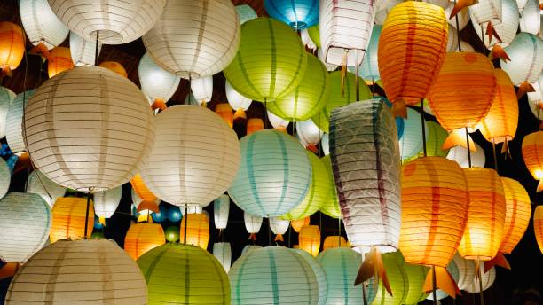 istock Asian lantern, colorful lamps 2161208309