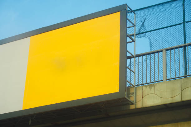 advertising billboard on sky background