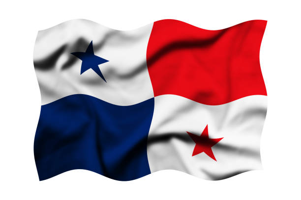 Waving Panama flag background, Clipping Path Included