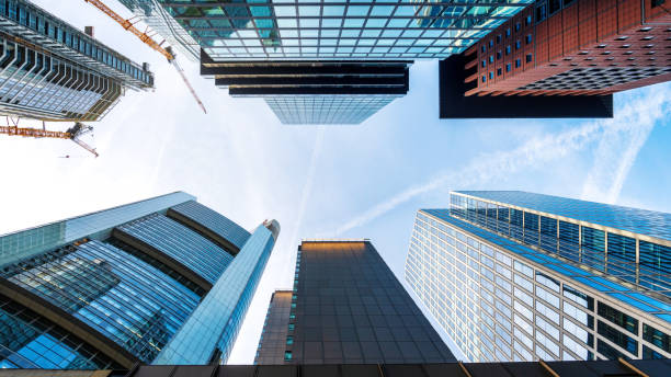 istock looking up at a skyscrapers in the financial district 2161210867