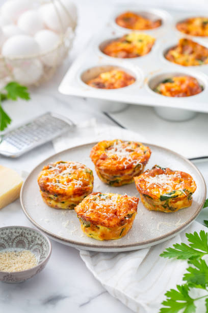 istock Homemade healthy spinach and cheese egg muffins, high protein and low carb breakfast 2161215214