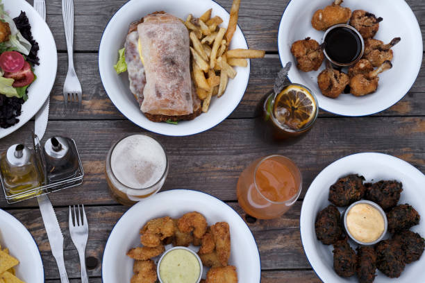 istock Gourmet fast food dishes on the restaurant table 2161215534