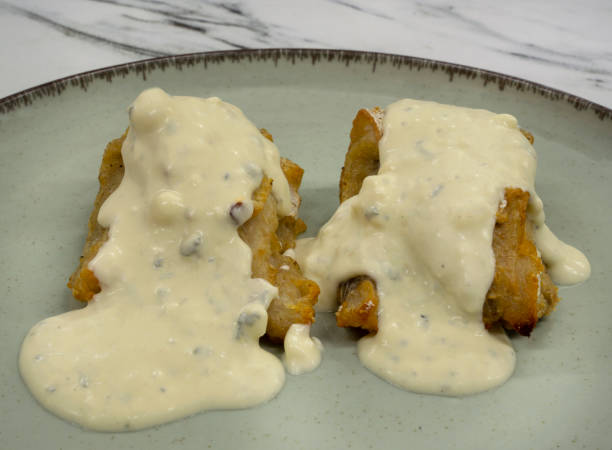 istock Fish steaks with blue cheese cream 2161218351
