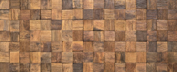 istock wood texture of wall panel or table. mosaic from old boards 2161219486