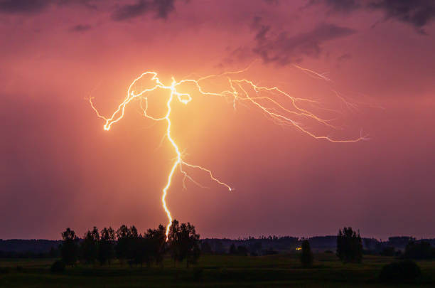 istock Dazzling lightning display brightening the nighttime with vibrant bolts, climate change 2161224451