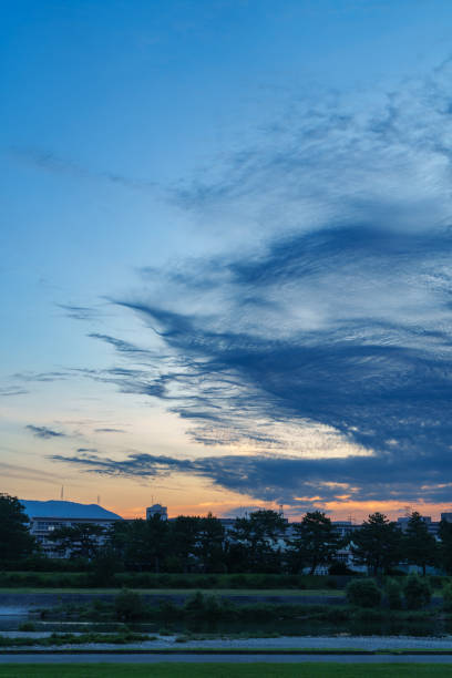 Dramatic and colorful sky over San Antonio Texas after a rainstorm.