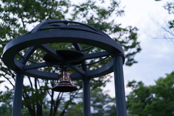 istock Park decorated with large bells 2161226007