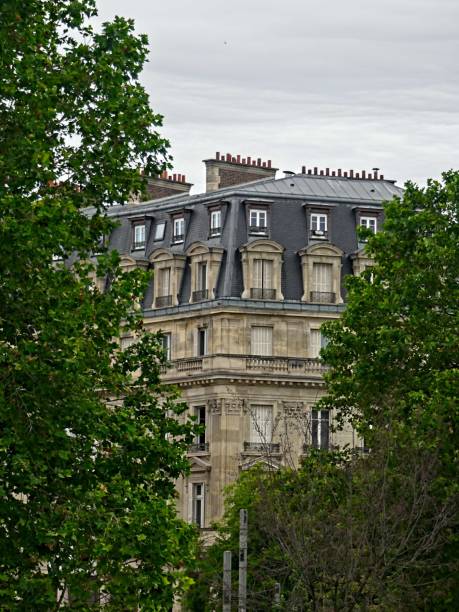 Beautiful Street view of Buildings, Paris city, France.