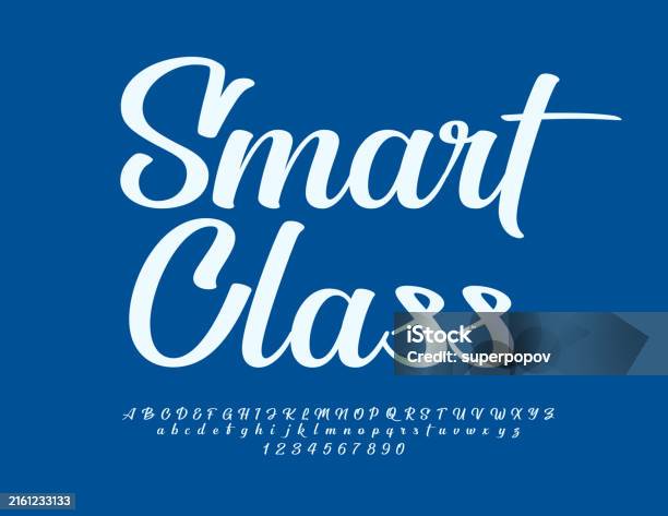 Smart Inn Cursive Vector Bright Poster Smart Class Cursive Alphabet Letters And Numbers ...