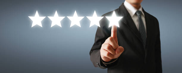 istock Rise on increasing five stars in human hand 2161250379