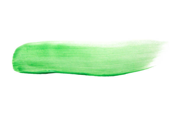 istock Green brush stroke isolated on white background 2161252114