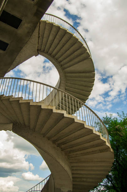 istock Modern spiral stairway on the bridge.Warsaw. 2161257036