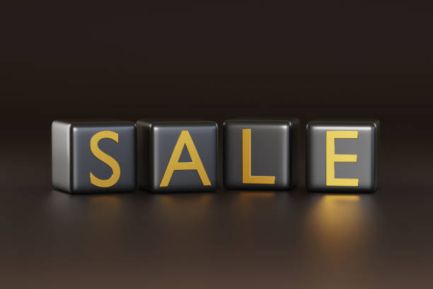 istock Sale with black dice. 3d illustration. 2161258680
