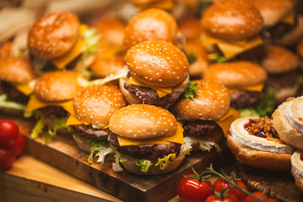 istock Delicious Mini Burgers Platter 2161260112