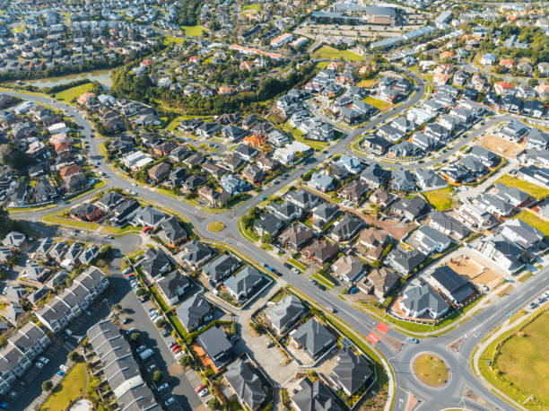 istock Aerial view of suburb district. 2161264446