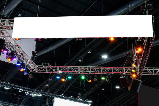 istock Hanging black horizontal billboard with clipping path for mock up 2161272458